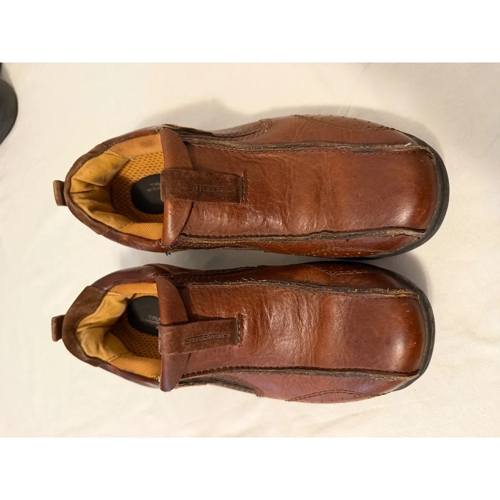 Streetcars Saddleback Mens Brown Leather Slip On Loafers 9.5 M